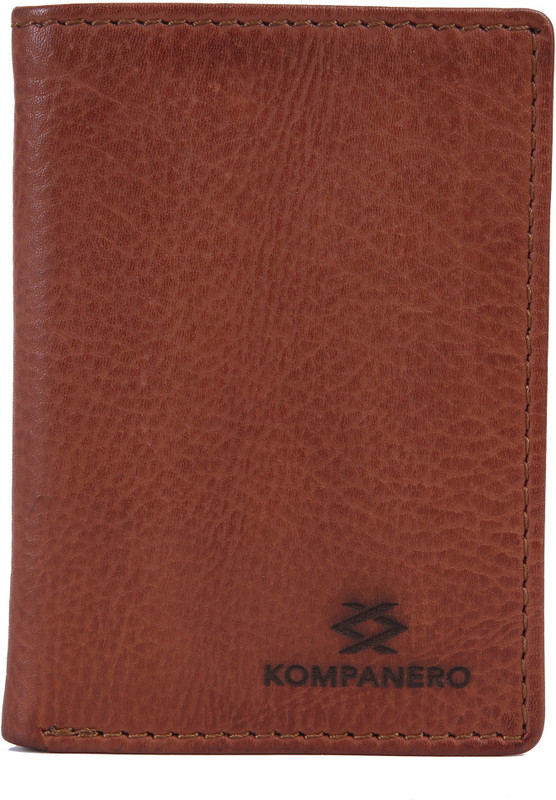kompanero Men Casual Brown Genuine Leather Card Holder(6 Card Slots)