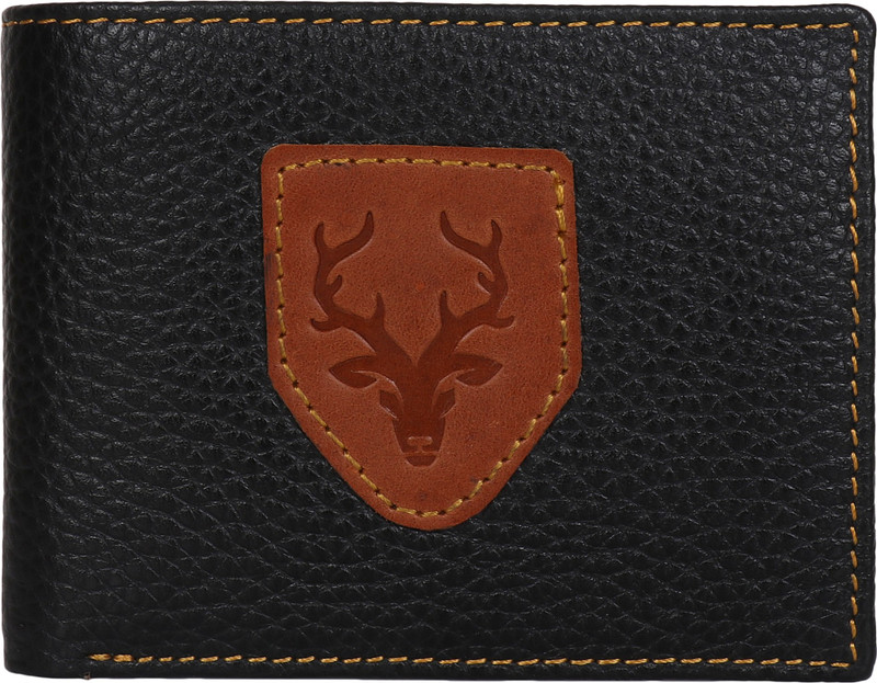 gaurkee Men Casual Black Genuine Leather Wallet(5 Card Slots)