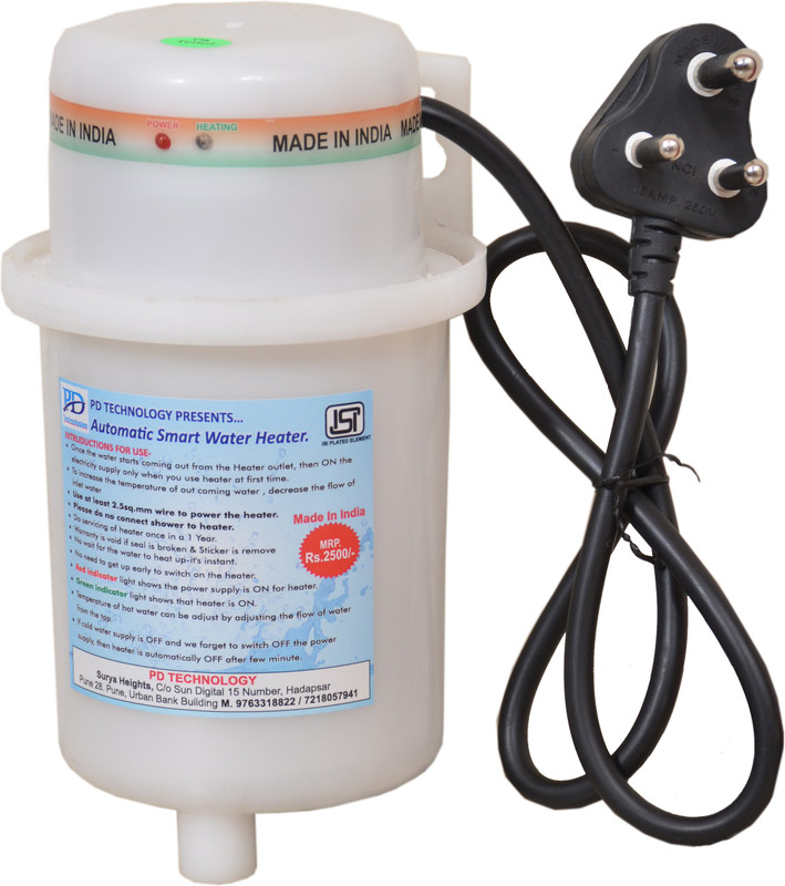pd technology 1 L Instant Water Geyser (white, White)