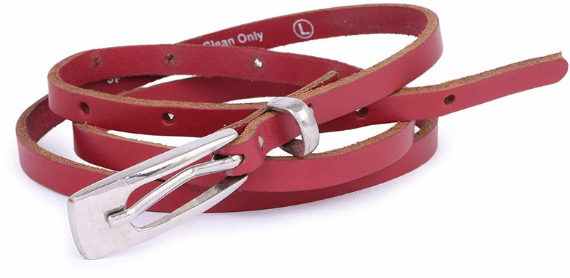 trysco Women Party, Casual Red Genuine Leather Belt