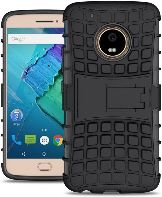 q one tech Back Cover for Motorola Moto G6 Plus Back Cover, Black Kick Stand, Hard Hybrid Kick Stand Back cover(Black, Hard Case)