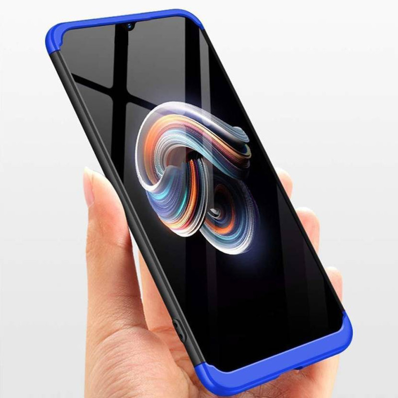 q one tech Back Cover for Samsung J6 Plus, 360 Degrees Protection, Black and Blue(Black and Blue, Dual Protection)