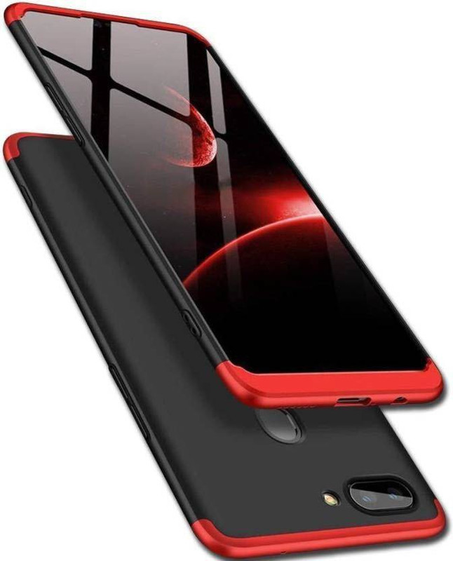 q one tech Back Cover for Realme2, 360 Degrees Protection, Black and Red(Black and Red, Dual Protection)