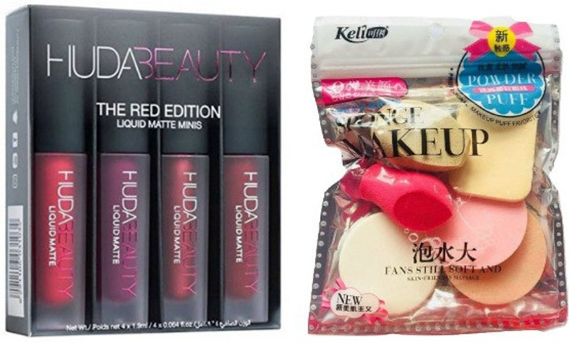 keli spirea collection professional liquid matte lipstick and beauty blender sponge set(2 Items in the set)