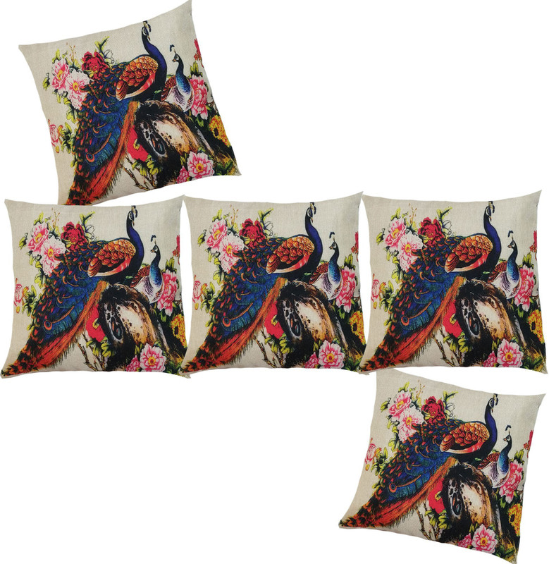 diyank Floral Cushions & Pillows Cover(Pack of 5, 40*40, Multicolor)