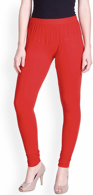diya home Churidar  Legging(Red, Solid)