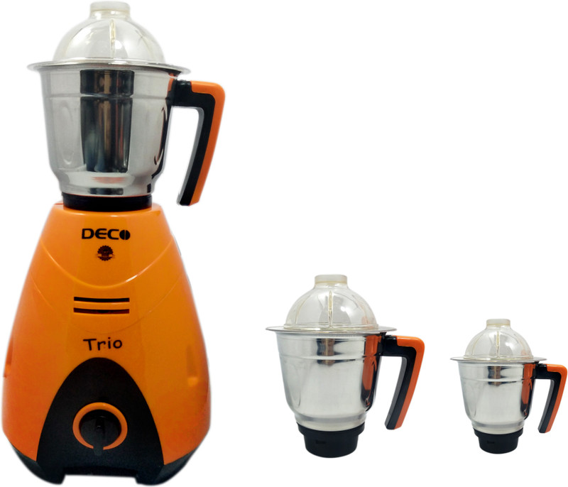 DECO Trio 1000 Mixer Grinder(Orange, 3 Jars)