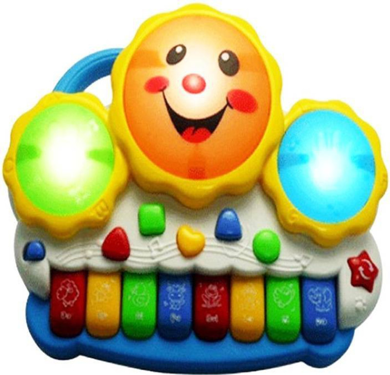 sky uddan Drum Plus Organ Piano With Flashing Lights and Melodious Music(Multicolor)