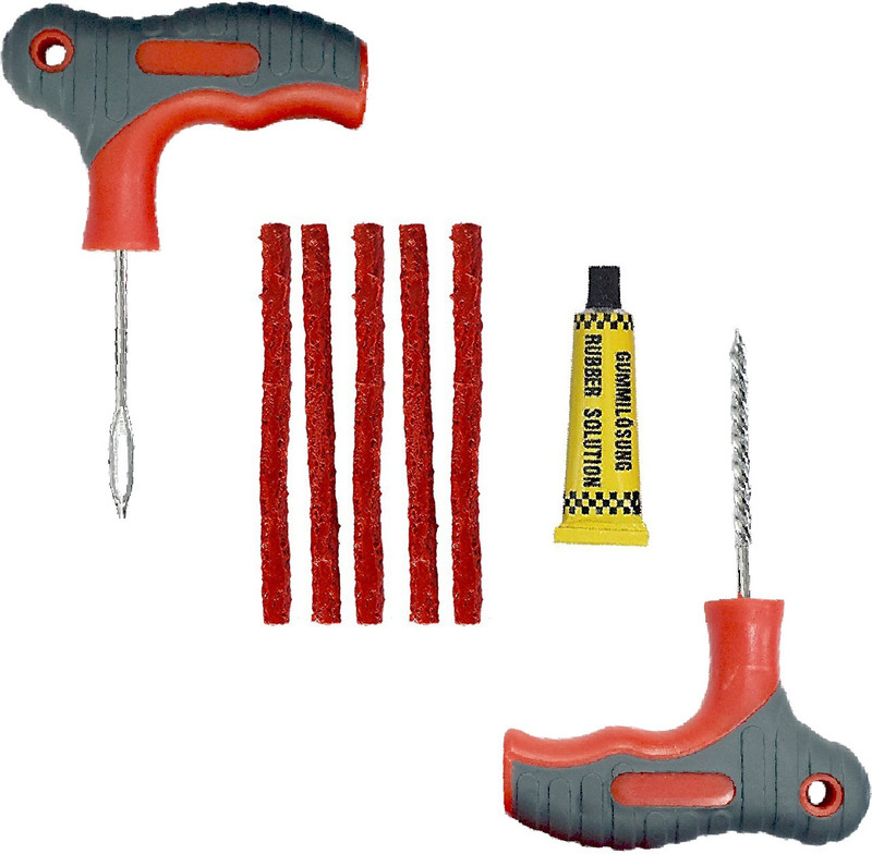 amiciauto Tubeless Tyre Puncture Repair Kit For Car and Bike Premium Quality Tubeless Tyre Puncture Repair Kit