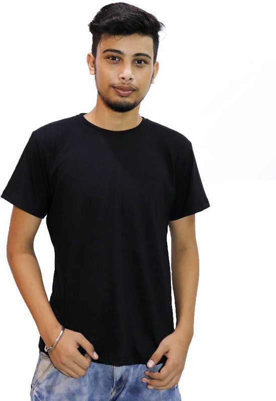 epasand Solid Men Round Neck Black T-Shirt