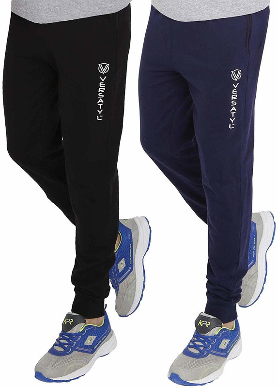 Buy versatyl Solid Men Black Blue Track Pants Online at desertcartZimbabwe