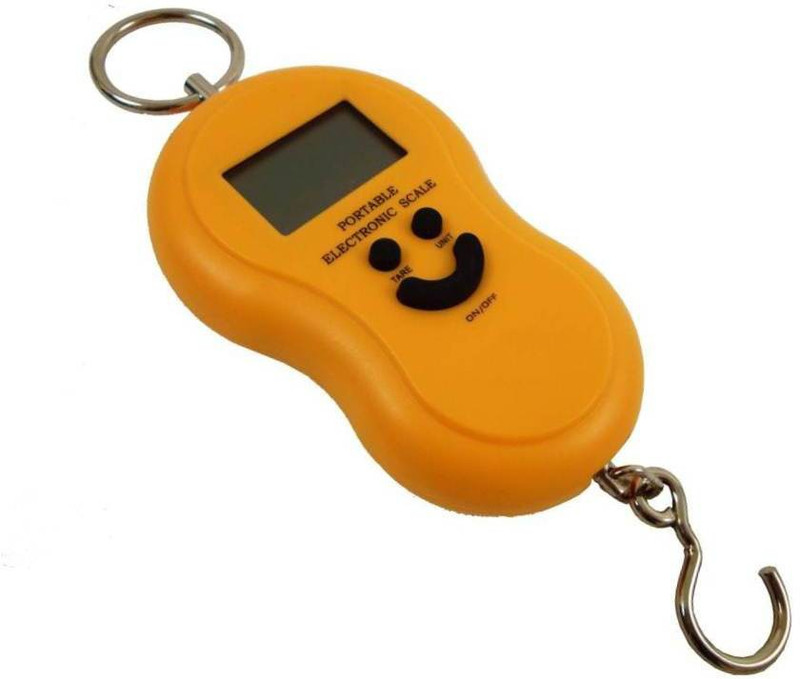 Zelenor 50Kg Portable Hanging Luggage Weight Machine Digital for Weighing Household Items Smiley Pocket Weighing Scale(Multicolor)