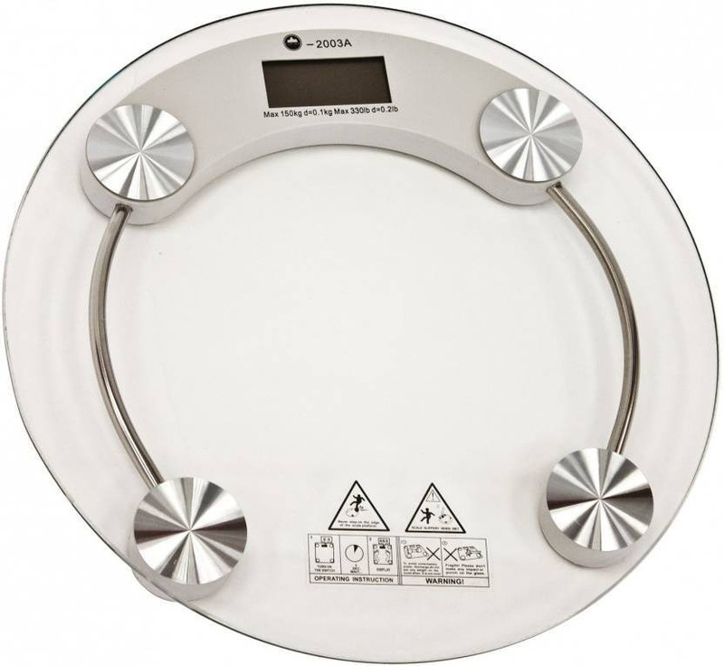 Majron Personal Weight Machine Digital Thick Round Transparent Glass Digital Weighing Scale (White) Weighing Scale(TRANSPARENT)