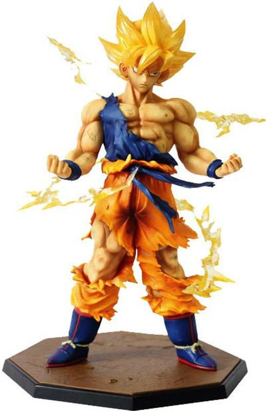 imodish Dragon Ball Z DBZ Super Saiyan Goku SSG Action Figure With Stand(Multicolor)