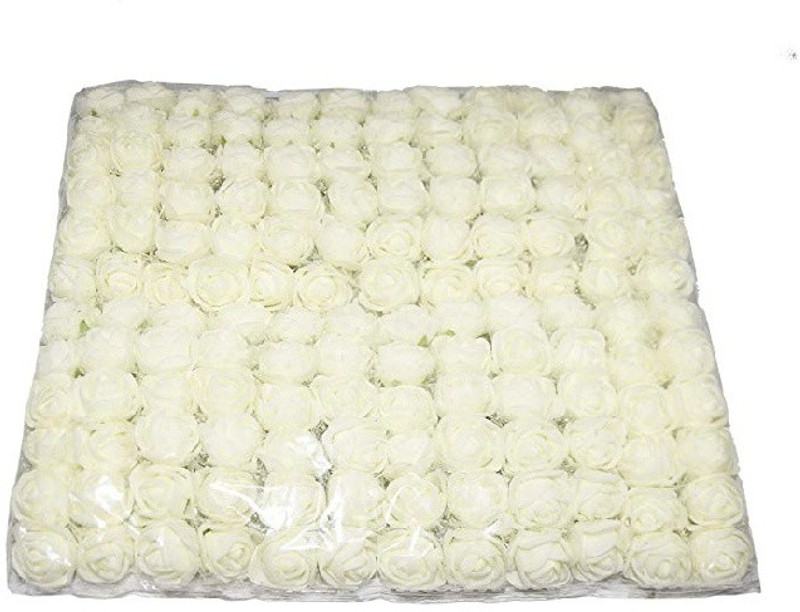 devine White Rose Artificial Flower(8.9 inch, Pack of 144)