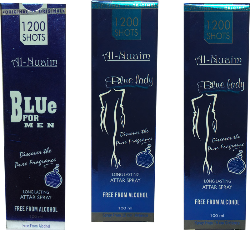 Al Nuaim ALNUAIM BLUE FOR MEN ,BLUE LADY PACK OF 3 Floral Attar(Musk)