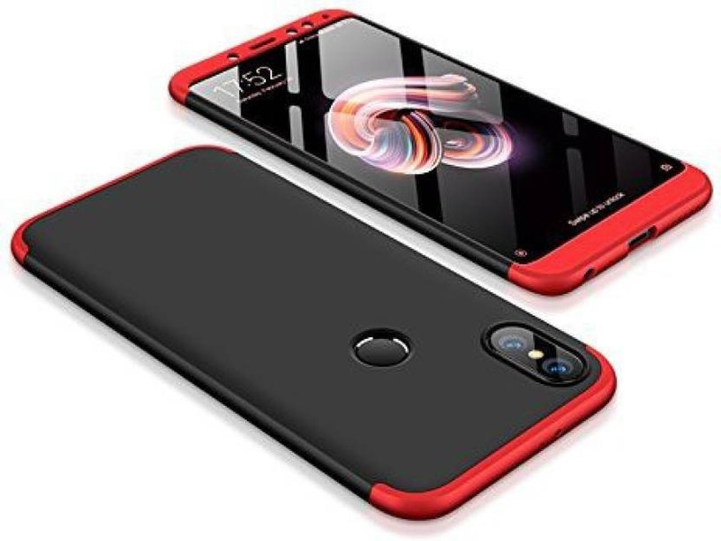 q one tech Back Cover for MI Redmi Note5 Pro(360 Degrees Protection), 360 Degrees Protection, Black and Red(Black and Red, Dual Protection)