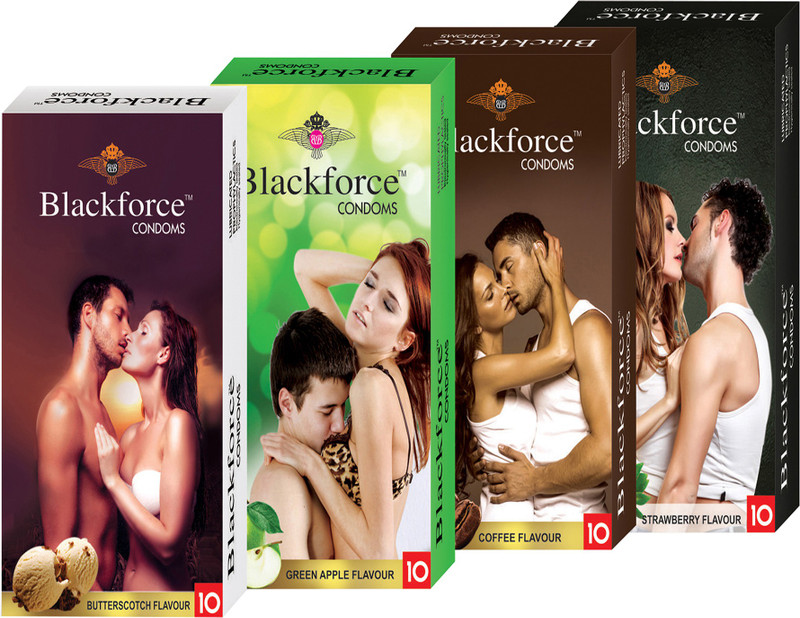 blackforce BUTTERSCOTCH , GREEN APPLE , COFFEE AND STRAWBERRY Condom(Set of 4, 40S)