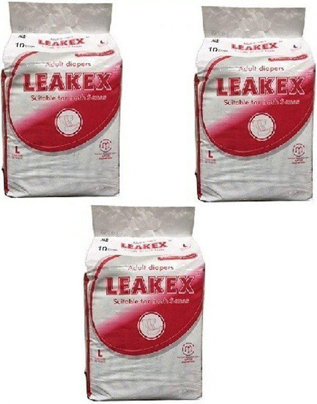 leakex DIAPER LARGE PACK OF 3 Adult Diapers - L(30 Pieces)