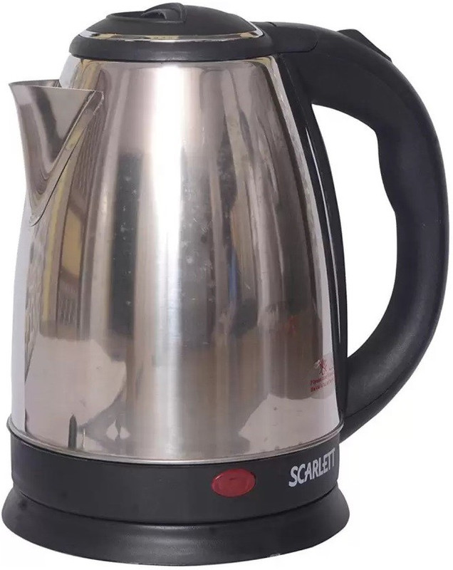 Scarlett SC-20B Hot Water Pot Portable Boiler Tea Coffee Warmer Heater Cordless Electric Kettle Electric Kettle(2 L, Silver)