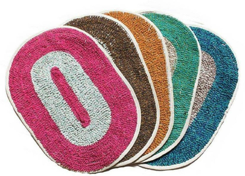 kihome Cotton Door Mat(Multicolor, Free)