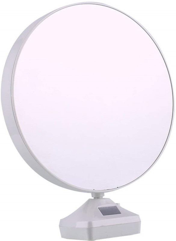 shoppyana Plastic 2 in 1 Mirror Come with Led Light (20X25cm) Lighted Mirror(Circular)