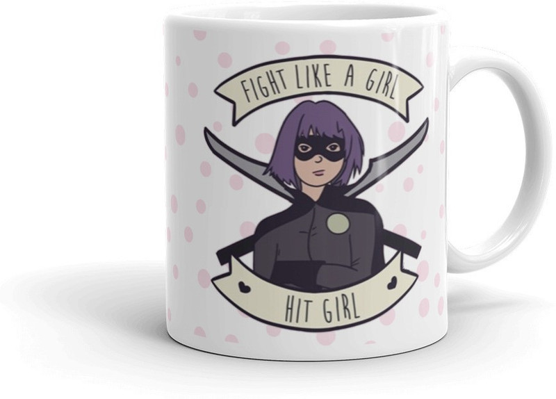 bestylishart girl power hit girl designer printed coffe mug Ceramic Mug(350 ml)