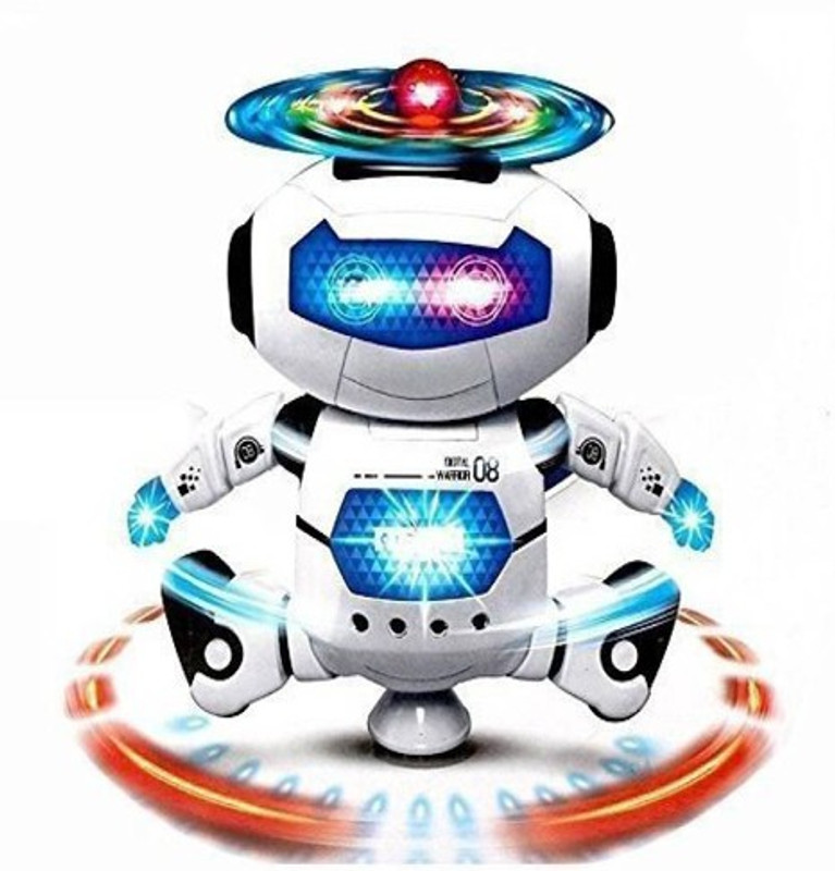 signomark Naughty Dancing Robot with 3D light & music-Batteries Oprated (White, Blue)(Multicolor)