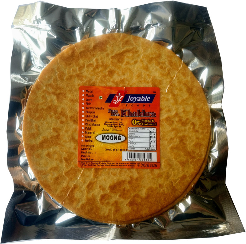 joyable Diet Khakhra (Moong) - Pack of 5, 180 gms each(Pack of 5, 5 x 180, 900 g)
