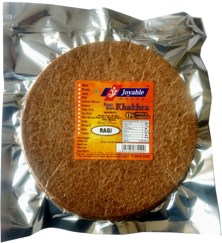 joyable Diet Khakhra (Ragi (Nachni)) - Pack of 5, 180 gms each(Pack of 5, 5 x 180, 900 g)