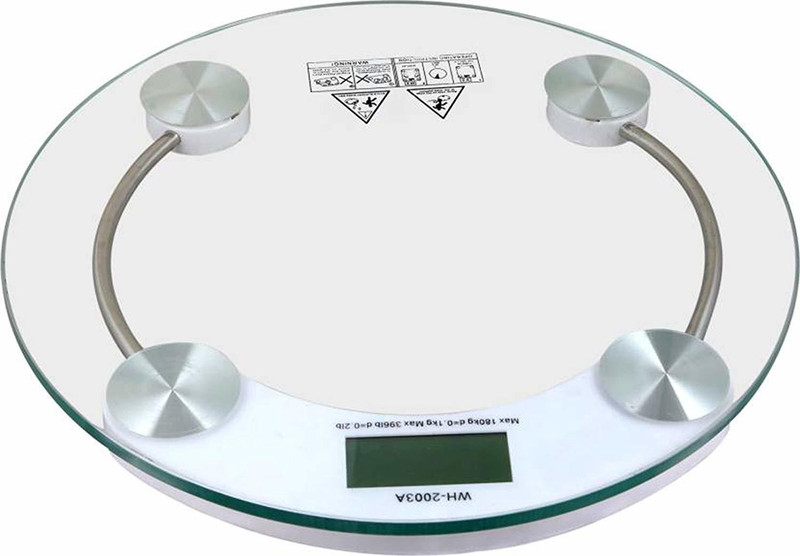 vini Personal Health Human Body Weight Machine 8mm Round Glass Weighing Scale(White, Silver)