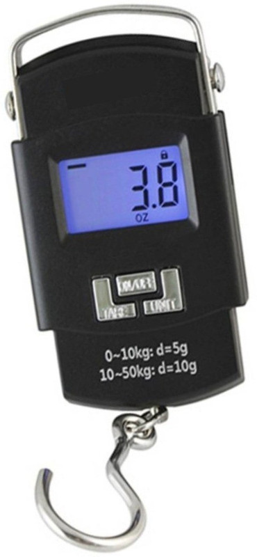 Zelenor Portable Hanging Luggage Weight Machine Digital for Weighing Household Items i.e. Waste Newspaper, Gas Cylinder Etc Capacity 50Kg Weighing Scale(Black)