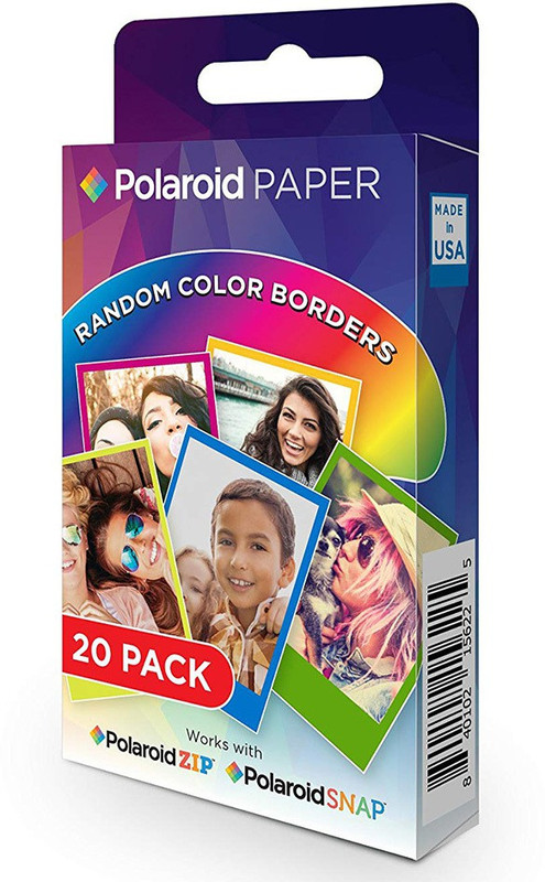 Polaroid 2x3 inch Rainbow Border Premium ZINK Photo Paper TWIN PACK (20 Sheets) Film Roll(Yes 0 ISO Pack of 1)