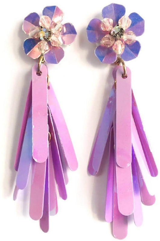 shre jewellery delicate purple funky earrings Copper Drops & Danglers