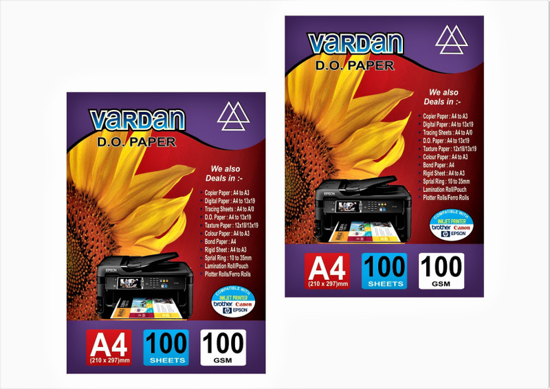 vardan VR D O Paper Unruled A4 Inkjet Paper(Set of 2, White)