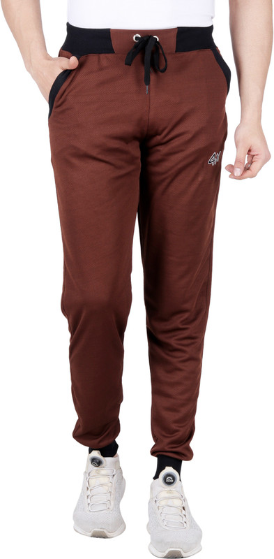 four x Solid Men Maroon Track Pants