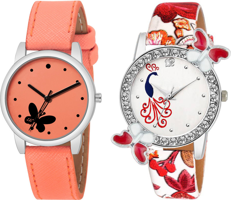 risol Combo Of Two KK~80 Party~Wear Women And Girls Analog Watch  - For Women