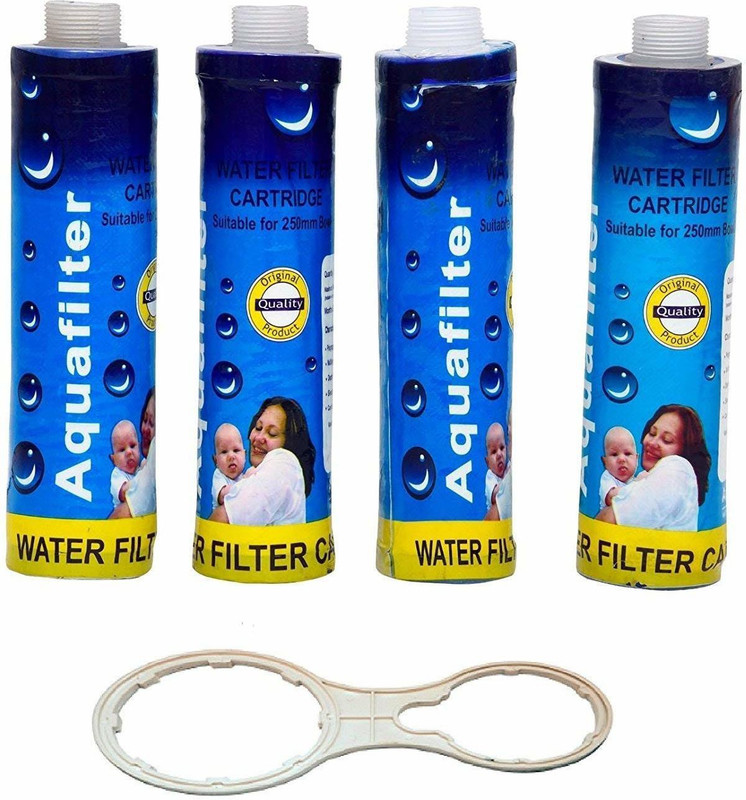 macmillan Aguafresh Carbon Thread Paper Filter Cartridge 9 Iinch with Spanner Key Free Compatible for All Type RO Models (Pack of 4) Solid Filter Cartridge(5, Pack of 1)