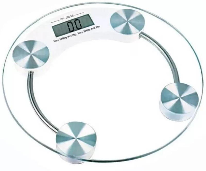 Kumar Retail Personal Health Human Body Weight Machine Round Glass Weighing Scale Weighing Scale(White)