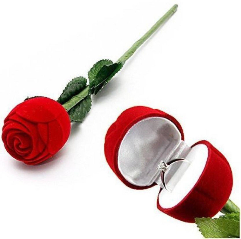 the fab Padma Red rose with ring Red Rose Artificial Flower(7 inch, Pack of 1)