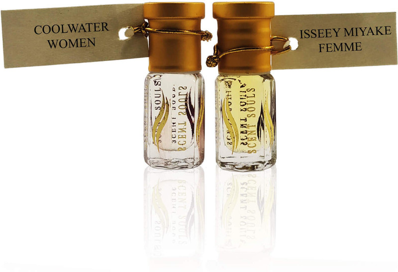 Scent Souls Coolwater Women & Issey Miyakee Femme Perfume Oil / Fragrance Oil (Attar| Ittar) Roll On For Women Combo Pack of 2 (3 ml) Floral Attar(Citrus)