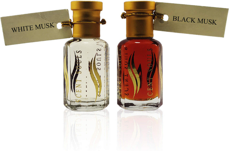 Scent Souls White Mushk & Black Musk Perfume Oil / Fragrance Oil (Attar| ) Roll On For Men & Women Combo Pack of 2 (12 ml) Floral Attar(Musk)