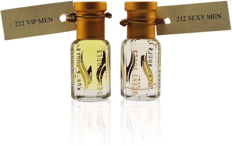 Scent Souls 212 Vip & 212 Sexy Men Perfume Oil / Fragrance Oil (Attar| Ittar) Roll On For Men Combo Pack of 2 (6 ml) Floral Attar(Citrus)