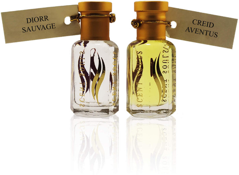 Scent Souls Diorr Sauvage & Creid Aventus Perfume Oil / Fragrance Oil (Attar| Ittar) Roll On For Men Combo Pack of 2 (12 ml) Floral Attar(Citrus)