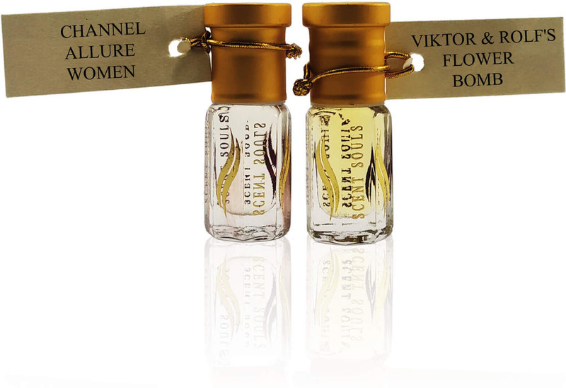 Scent Souls Channel Allure Women & Viktor & Rolf's Flower Bomb Perfume Oil / Fragrance Oil (Attar| ) Roll On For Women Combo Pack of 2 (3 ml) Floral Attar(Floral)