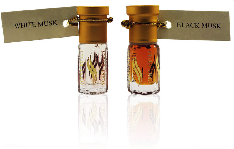 Scent Souls White Mushk & Black Musk Perfume Oil / Fragrance Oil (Attar| Ittar) Roll On For Men & Women Combo Pack of 2 (3 ml) Floral Attar(Musk)