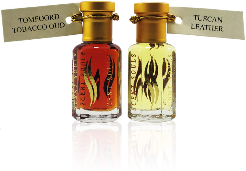 Scent Souls Tuscan Leather for Men & Tomfoord Tobacco Oud Perfume Oil / Fragrance Oil (Attar| ) Roll On For Men & Women Combo Pack of 2 (12 ml) Floral Attar(Leather)