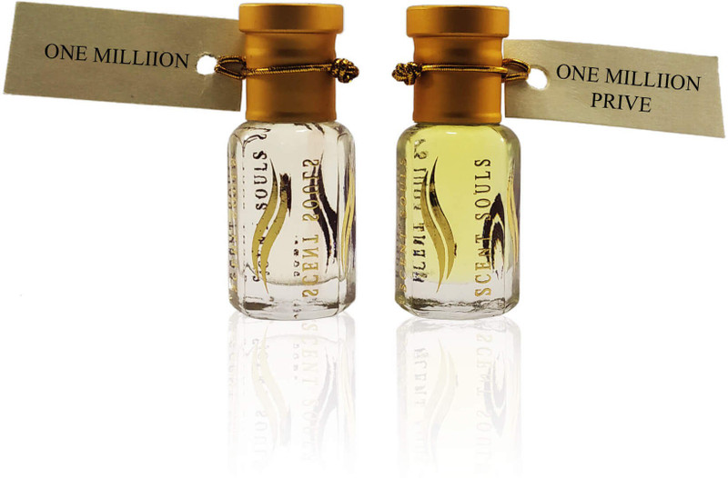 Scent Souls One Million & One Milliion Prive Perfume Oil / Fragrance Oil (Attar| ) Roll On For Men Combo Pack of 2 (6 ml) Floral Attar(Fruity)