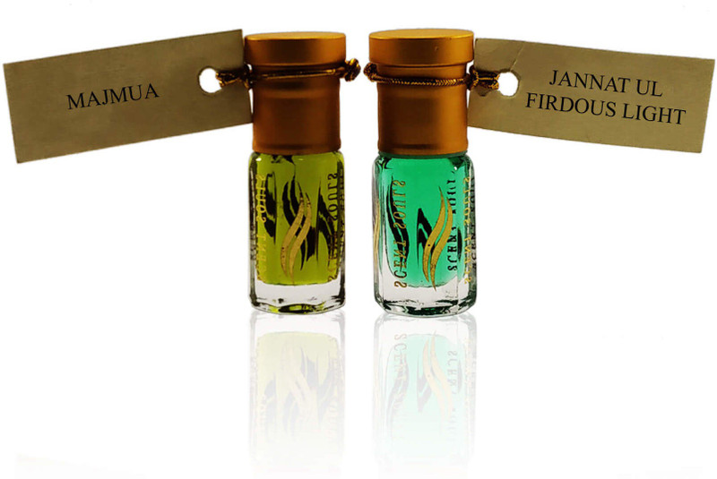 Scent Souls Majmua & Jannat Al Firdous Light Perfume Oil / Fragrance Oil (Attar| ) Roll On For Men Combo Pack of 2 (3 ml) Floral Attar(Jannat ul Firdaus)