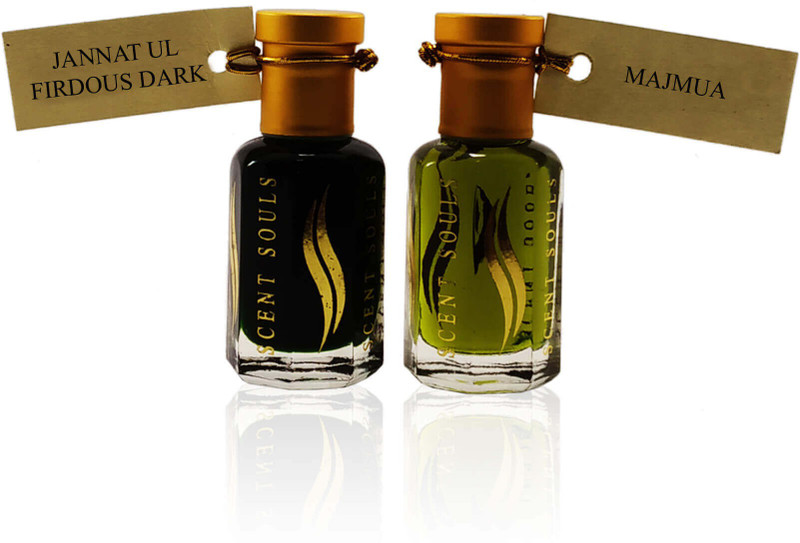 Scent Souls Jannat Al Firdous Dark & Majmua Perfume Oil / Fragrance Oil (Attar| Ittar) Roll On For Women Combo Pack of 2 (12 ml) Floral Attar(Jannat ul Firdaus)